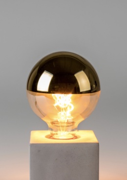 Żarówka GLOBE złota ściemnialna MIRROR GOLD E27 złota spiralny żarnik