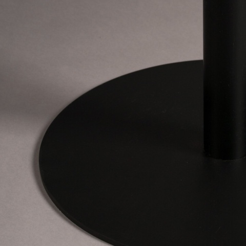 Stolik BRAZA ROUND BLACK czarny okrągły na jednej nodze gastronomiczny metal drewno dąb DUTCHBONE