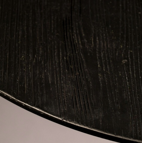 Stolik BRAZA ROUND BLACK czarny okrągły na jednej nodze gastronomiczny metal drewno dąb DUTCHBONE