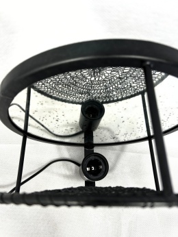 Kinkiet lampa ścienna okrągła z lustrem metalowa siatka styl industrialny do loftu nowoczesna