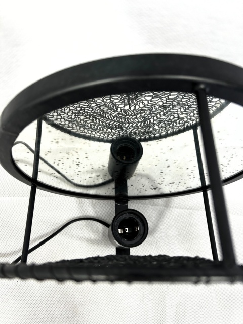 Kinkiet lampa ścienna okrągła z lustrem metalowa siatka styl industrialny do loftu nowoczesna