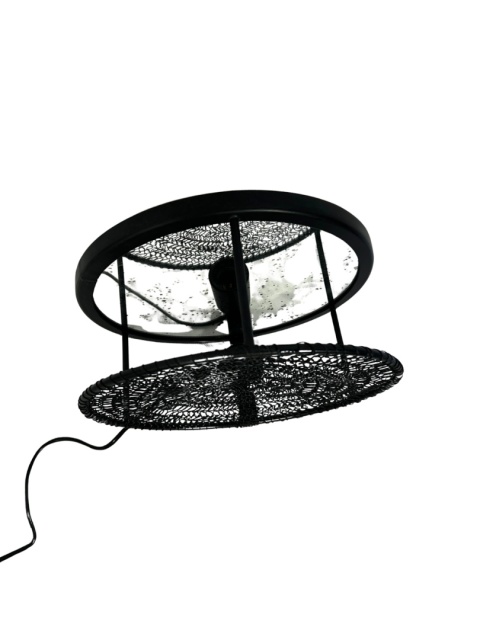 Kinkiet lampa ścienna okrągła z lustrem metalowa siatka styl industrialny do loftu nowoczesna