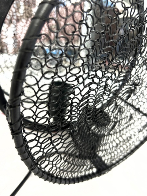 Kinkiet lampa ścienna okrągła z lustrem metalowa siatka styl industrialny do loftu nowoczesna