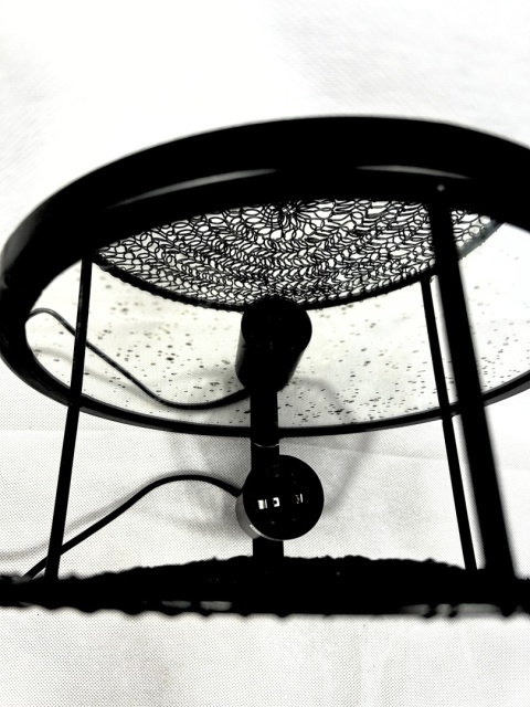 Kinkiet lampa ścienna okrągła z lustrem metalowa siatka styl industrialny do loftu nowoczesna