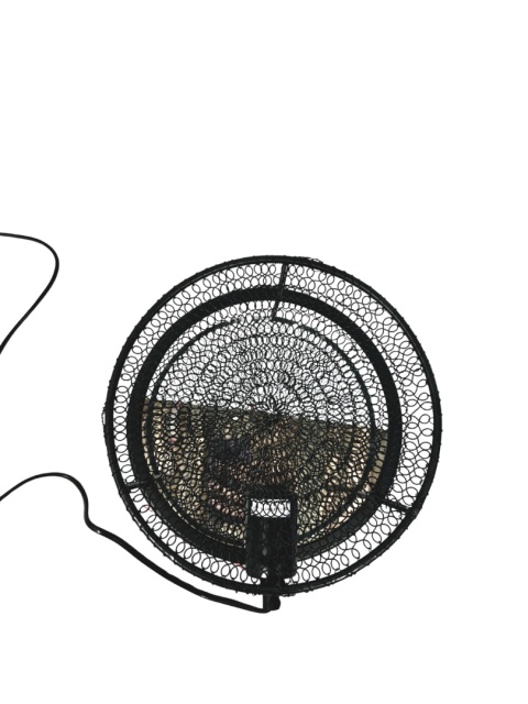 Kinkiet lampa ścienna okrągła z lustrem metalowa siatka styl industrialny do loftu nowoczesna