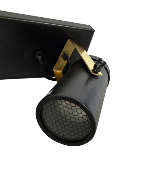 Kinkiet punktowy podwójny spot DTW czarny ze złotem do loftu industrialny nowoczesne oświetlenie