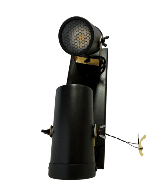 Kinkiet punktowy podwójny spot DTW czarny ze złotem do loftu industrialny nowoczesne oświetlenie