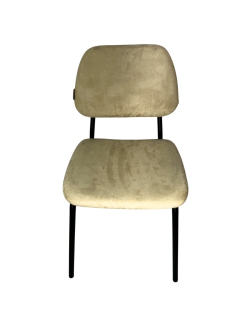 Krzesło beżowe aksamitne skandynawski styl nowoczesne tapicerowane