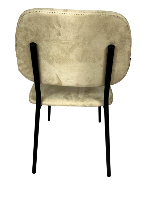 Krzesło beżowe aksamitne skandynawski styl nowoczesne tapicerowane