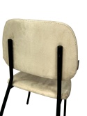Krzesło beżowe aksamitne skandynawski styl nowoczesne tapicerowane