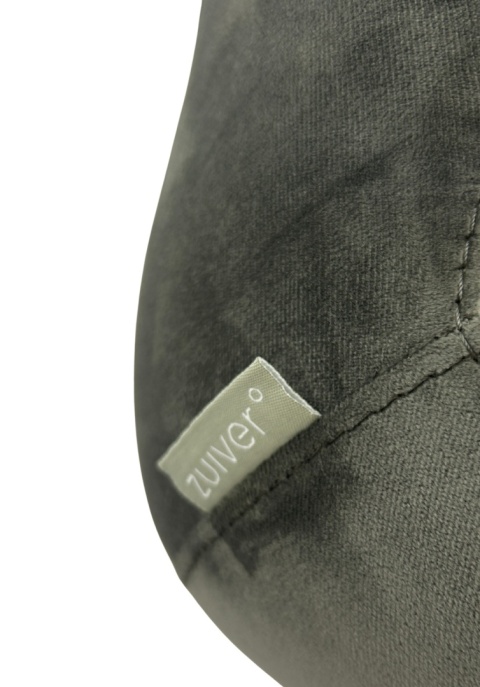 Krzesło kubełkowe tapicerowane szare skandynawski styl nowoczesne tkanina aksamitna