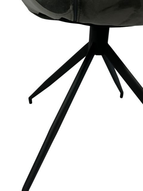 Krzesło kubełkowe tapicerowane szare skandynawski styl nowoczesne tkanina aksamitna