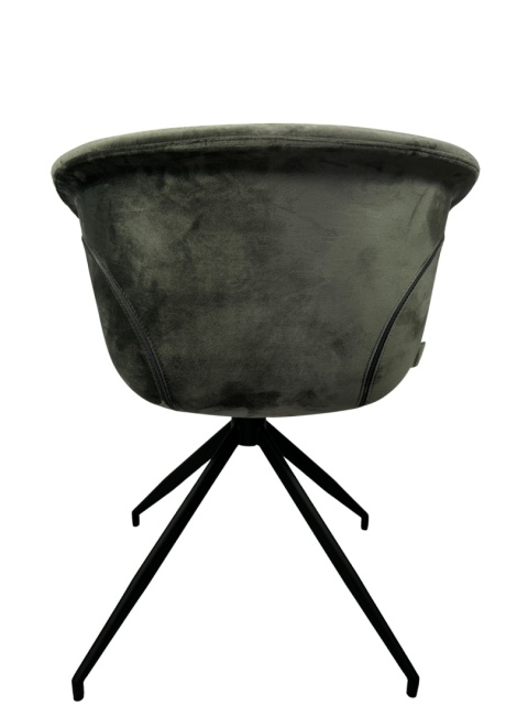 Krzesło kubełkowe tapicerowane szare skandynawski styl nowoczesne tkanina aksamitna