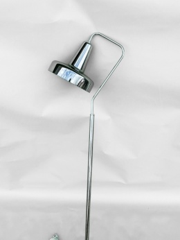 Lampa podłogowa dymione szkło metal skandynawski styl nowoczesna do salonu glamour