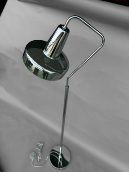 Lampa podłogowa dymione szkło metal skandynawski styl nowoczesna do salonu glamour
