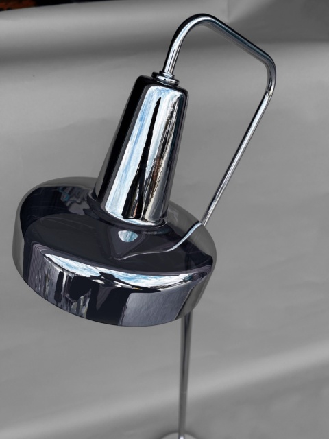 Lampa podłogowa dymione szkło metal skandynawski styl nowoczesna do salonu glamour