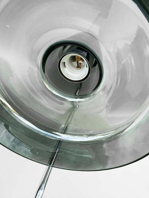 Lampa podłogowa dymione szkło metal skandynawski styl nowoczesna do salonu glamour