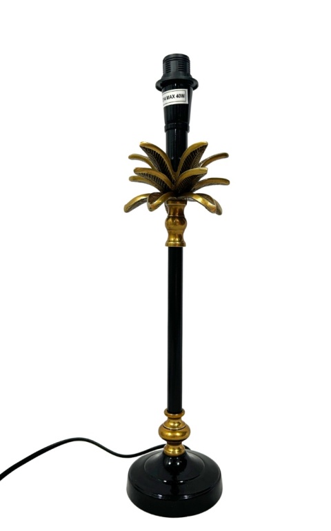 OUTLET Lampa stołowa czarna w kształcie palmy egzotyczna bez klosza w stylu glamour nowoczesna