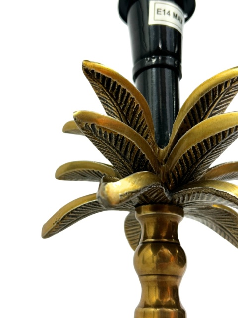 OUTLET Lampa stołowa czarna w kształcie palmy egzotyczna bez klosza w stylu glamour nowoczesna