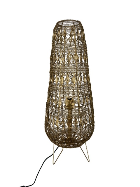 Lampa podłogowa FILO L złota metal pleciona DUTCHBONE