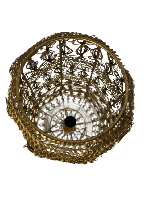 Lampa podłogowa FILO L złota metal pleciona DUTCHBONE