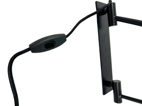 OUTLET Lampa ścienna kinkiet styl industrialny do loftu czarna regulowana