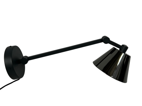 Lampa ścienna metalowa kinkiet czarna w stylu glamour elegancka nowoczesna