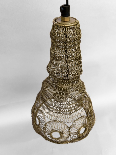 Lampa ścienna kinkiet rękodzieło z metalu i drewna mango boho vintage