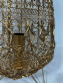 Lampa podłogowa z plecionej metalowej siatki złota – rozmiar M