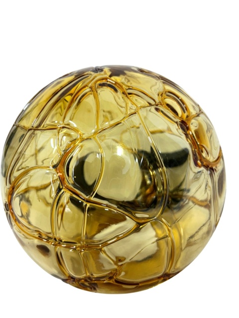 Lampa stołowa szklana kula 25 cm bursztynowa dekoracyjna vintage glamour w nowoczesnym stylu