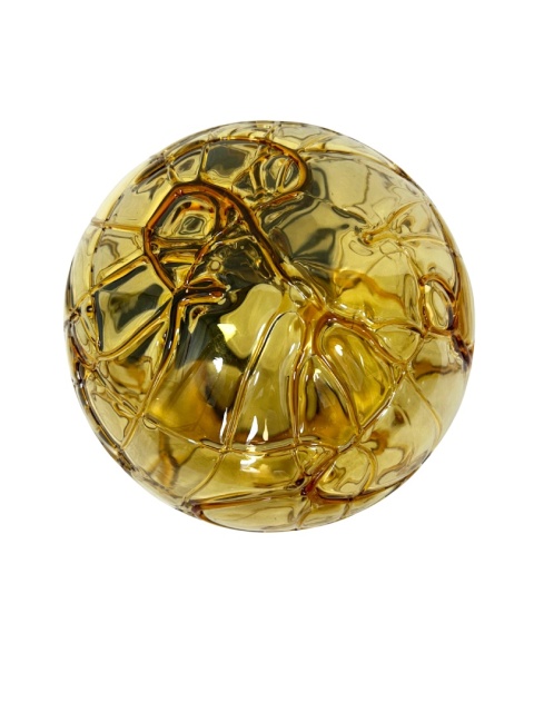Lampa stołowa szklana kula 25 cm bursztynowa dekoracyjna vintage glamour w nowoczesnym stylu