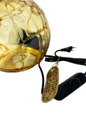 Lampa stołowa szklana kula 25 cm bursztynowa dekoracyjna vintage glamour w nowoczesnym stylu