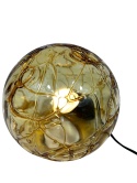 Lampa stołowa szklana kula 25 cm bursztynowa dekoracyjna vintage glamour w nowoczesnym stylu