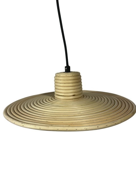 Lampa wisząca z naturalnego rattanu w stylu skandynawskim – rozmiar S