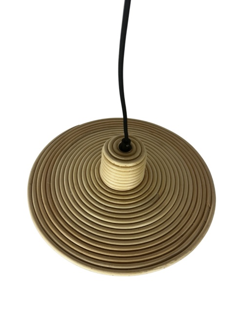 Lampa wisząca z naturalnego rattanu w stylu skandynawskim – rozmiar S