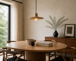 Lampa wisząca Balance S Zuiver z naturalnego rattanu