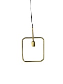 Lampa wisząca złota geometryczna kwadratowa z oprawą na żarówkę glamour skandynawski styl