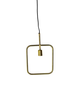 Lampa wisząca złota geometryczna kwadratowa z oprawą na żarówkę glamour skandynawski styl