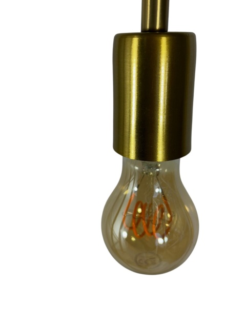 Lampa wisząca złota geometryczna kwadratowa z oprawą na żarówkę glamour skandynawski styl