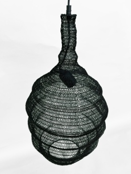 Lampa wisząca metalowa siatka czarna gniazdo os skandynawski styl do loftu