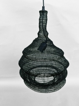 Lampa wisząca metalowa siatka czarna gniazdo os skandynawski styl do loftu