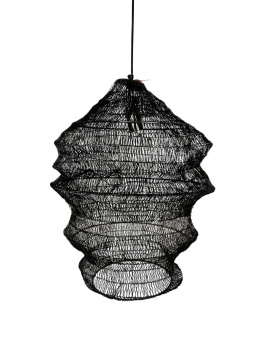 Lampa wisząca ażurowa metalowa czarna siatka gniazdo os styl industrialny do loftu