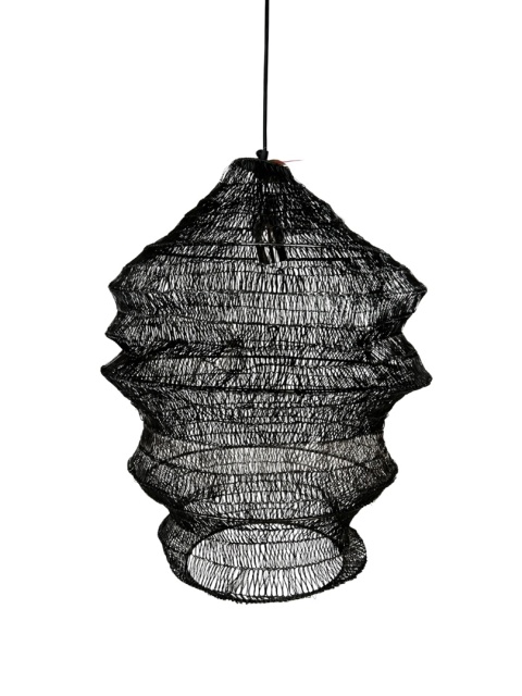 Lampa wisząca ażurowa metalowa czarna siatka gniazdo os styl industrialny do loftu