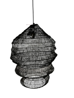 Lampa wisząca ażurowa metalowa czarna siatka gniazdo os styl industrialny do loftu