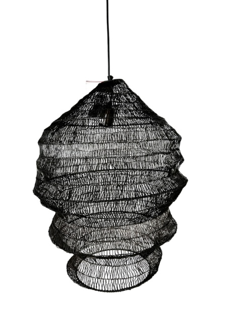 Lampa wisząca ażurowa metalowa czarna siatka gniazdo os styl industrialny do loftu