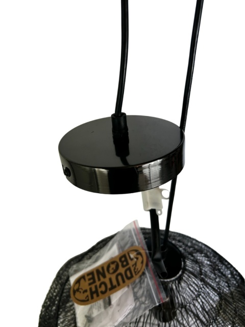 Lampa wisząca ażurowa metalowa czarna siatka gniazdo os styl industrialny do loftu