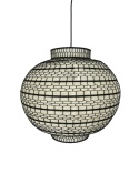 Lampa wisząca kula 45cm pleciona metalowa z płótnem w stylu orientalnym boho vintage