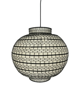 Lampa wisząca kula 45cm pleciona metalowa z płótnem w stylu orientalnym boho vintage
