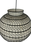 Lampa wisząca kula 45cm pleciona metalowa z płótnem w stylu orientalnym boho vintage
