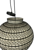 Lampa wisząca kula 45cm pleciona metalowa z płótnem w stylu orientalnym boho vintage